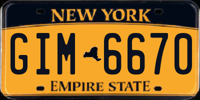 NY license plate GIM6670