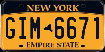 NY license plate GIM6671