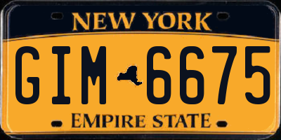 NY license plate GIM6675