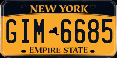 NY license plate GIM6685
