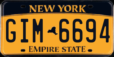NY license plate GIM6694