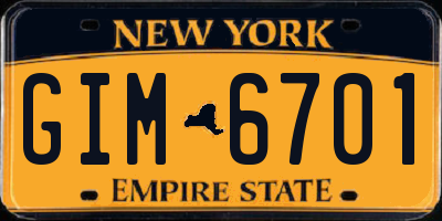 NY license plate GIM6701