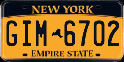 NY license plate GIM6702