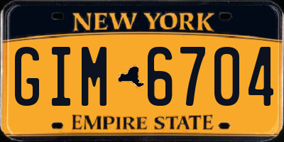 NY license plate GIM6704