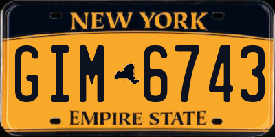 NY license plate GIM6743