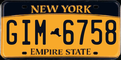 NY license plate GIM6758