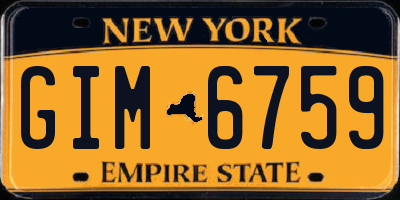 NY license plate GIM6759