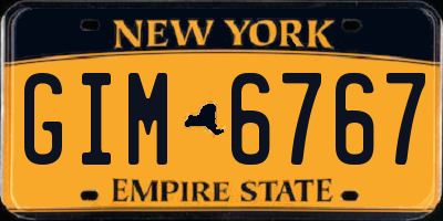 NY license plate GIM6767
