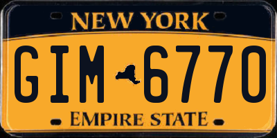 NY license plate GIM6770