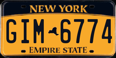 NY license plate GIM6774