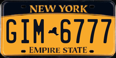 NY license plate GIM6777