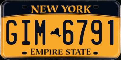 NY license plate GIM6791