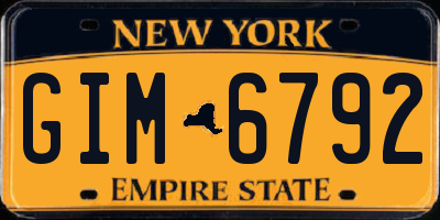 NY license plate GIM6792