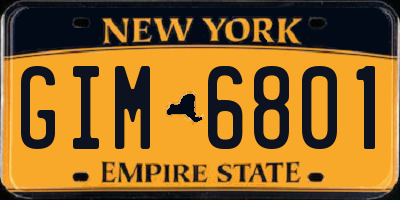 NY license plate GIM6801