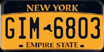 NY license plate GIM6803