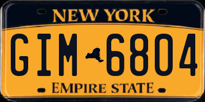 NY license plate GIM6804