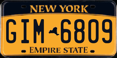 NY license plate GIM6809
