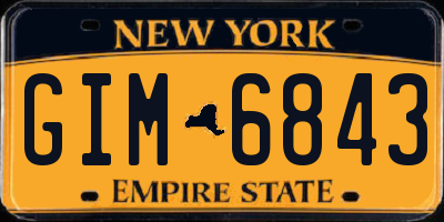 NY license plate GIM6843