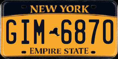 NY license plate GIM6870