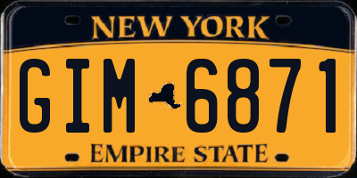 NY license plate GIM6871