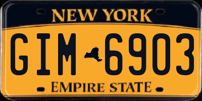 NY license plate GIM6903