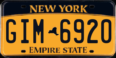 NY license plate GIM6920