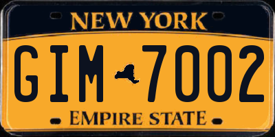 NY license plate GIM7002