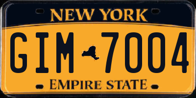 NY license plate GIM7004