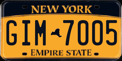 NY license plate GIM7005