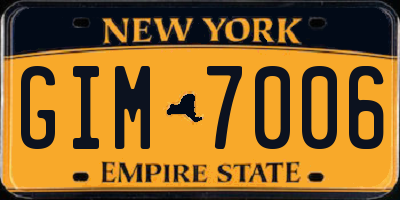 NY license plate GIM7006