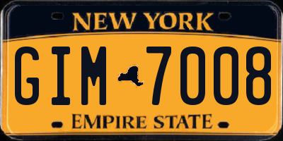 NY license plate GIM7008
