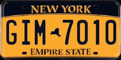NY license plate GIM7010