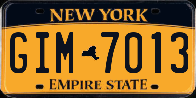 NY license plate GIM7013