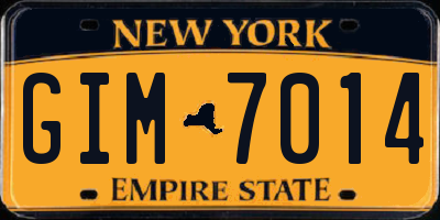 NY license plate GIM7014