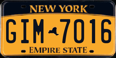 NY license plate GIM7016