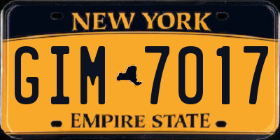 NY license plate GIM7017
