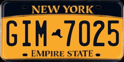 NY license plate GIM7025