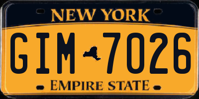 NY license plate GIM7026