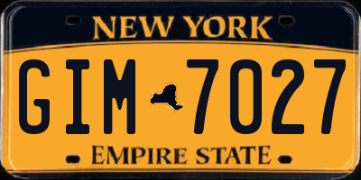 NY license plate GIM7027