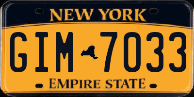NY license plate GIM7033