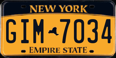 NY license plate GIM7034