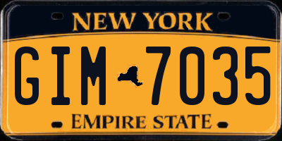 NY license plate GIM7035