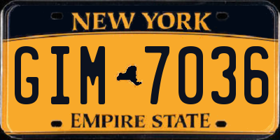 NY license plate GIM7036