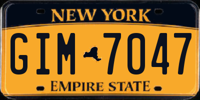 NY license plate GIM7047