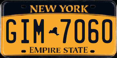 NY license plate GIM7060