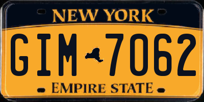 NY license plate GIM7062