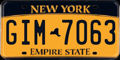 NY license plate GIM7063
