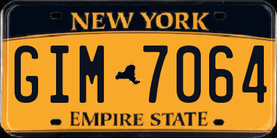 NY license plate GIM7064
