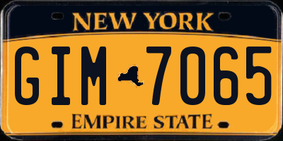 NY license plate GIM7065