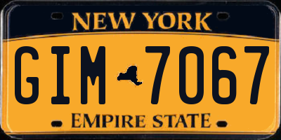 NY license plate GIM7067